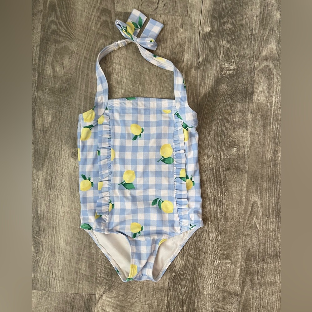 Janie and Jack gingham lemon swimsuit